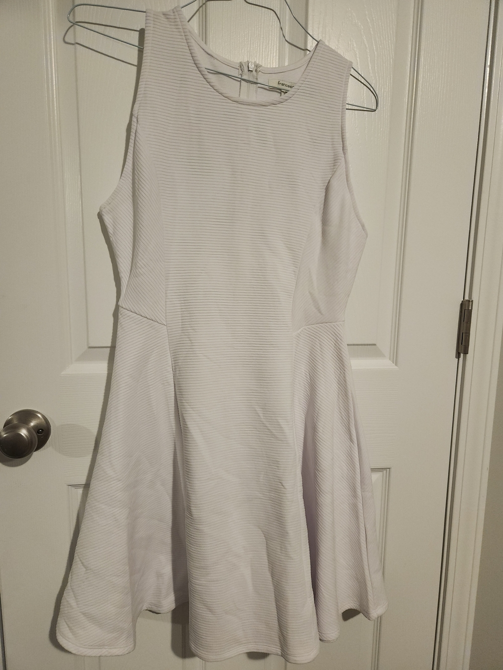 Francesca's Collections White Sleeveless A-Line Mini Dress